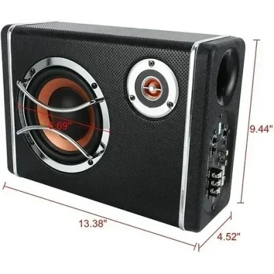 Subwoofer Plano Amplificador Parlante + Kit Instalación 12v - Imagen 2