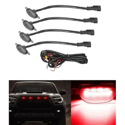 Kit 4 Luces Led Tipo Raptor Universal Parrilla Rejilla ROJO