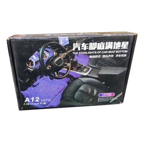 Kit 4 Luces Led Interior Auto Multicolor Sensor Sonido
