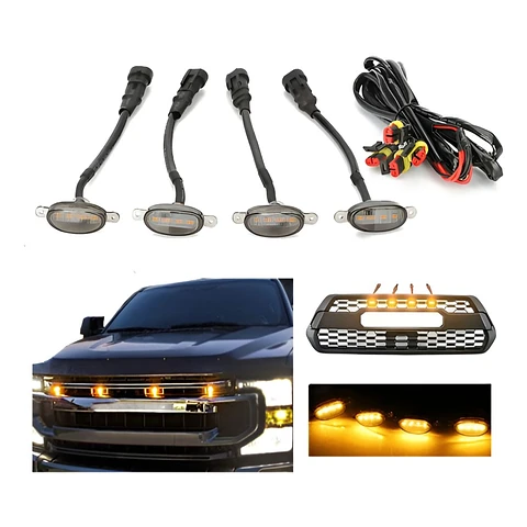 Luces Tipo Raptor Universal Rejilla /Ambar