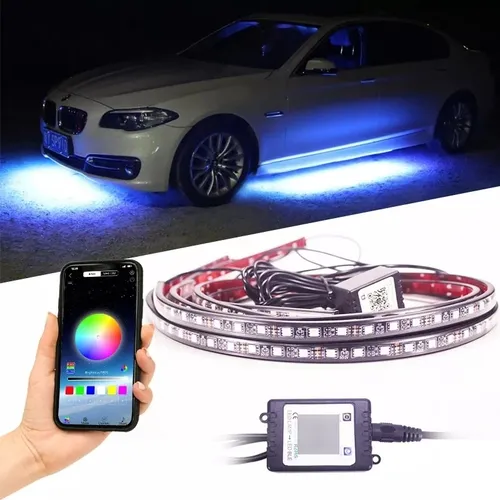 Luz De Chasis Bluetooth Auto Luz De Piso Rgb Colores Rgb