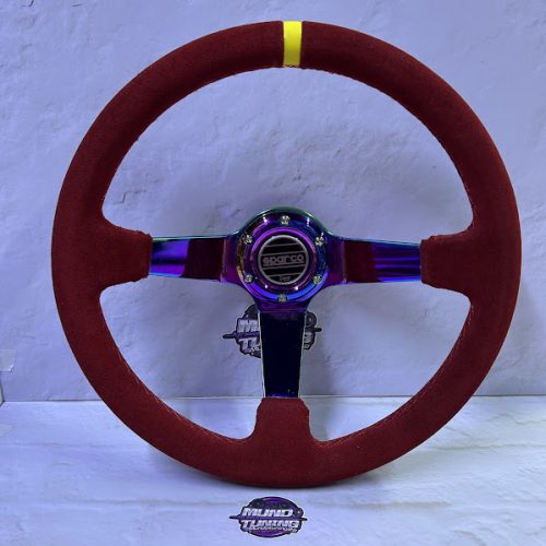 VOLANTE DEPORTIVO GAMUZA SPARCO ROJO