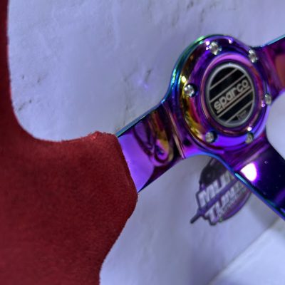 VOLANTE DEPORTIVO GAMUZA SPARCO ROJO - Imagen 3